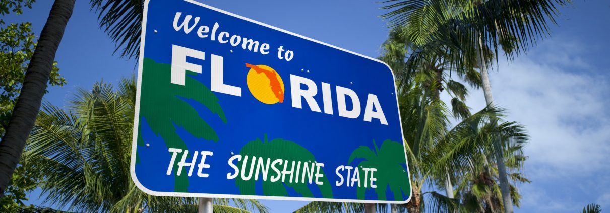 Welcome to Florida Sunshine State sign