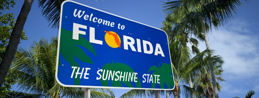 Welcome to Florida Sunshine State sign